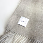 Natural Wool Hombre check Stole #GREY [LM323-ST036]