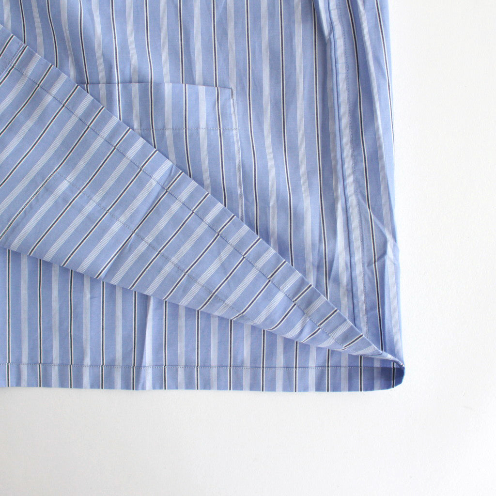 OPEN COLLAR SHIRT #BLUE STRIPE [ST-137]