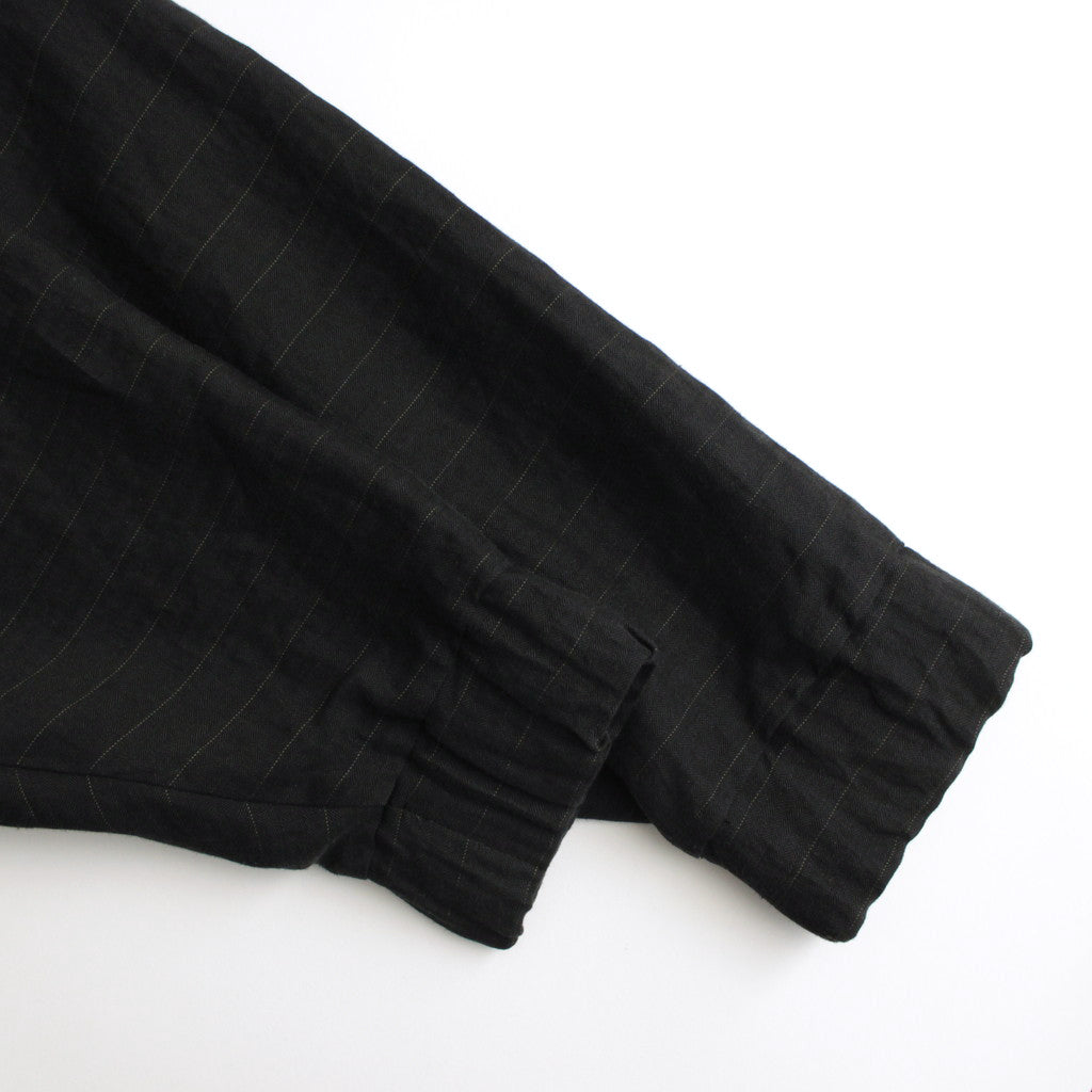 リネンボーダーBigパーカー #BLACK [D124-C311]