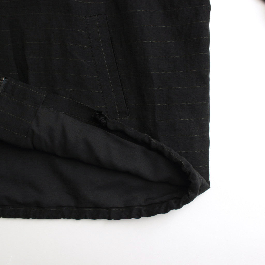 リネンボーダーBigパーカー #BLACK [D124-C311]