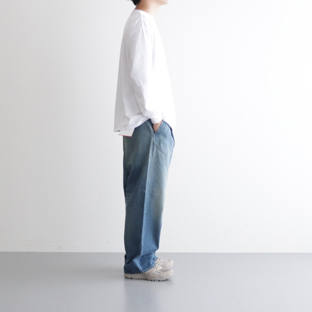 SELVAGE DENIM TWO TUCK PANTS #DARK FADE [GU233-40188DB] _