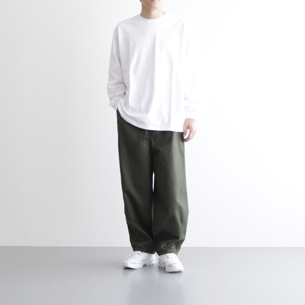 Suvin Herrigbone Parachute Pants #KHAKI [GM232-40073B]