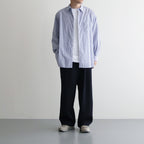 Broad L/S Oversized Regular Collar Shirt #BLUE STRIPE [GM234-50001STB]