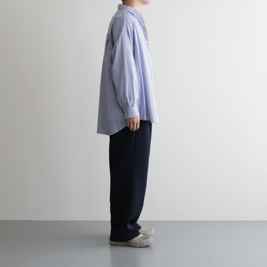 Broad L/S Oversized Regular Collar Shirt #BLUE STRIPE [GM234-50001STB]