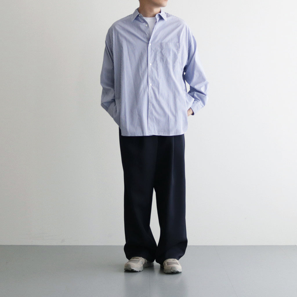 Broad L/S Oversized Regular Collar Shirt #BLUE STRIPE [GM234-50001STB]