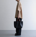 WASHED FINX TWILL BIG HALF SLEEVED SHIRT #LIGHT BROWN [A24SS03TN]