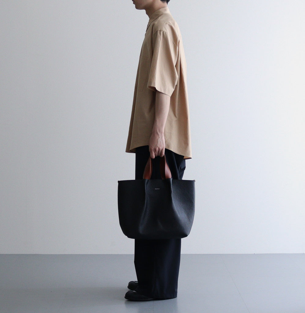 WASHED FINX TWILL BIG HALF SLEEVED SHIRT #LIGHT BROWN [A24SS03TN]