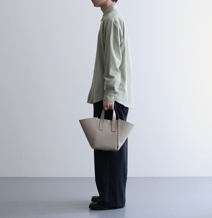 HARD TWIST COTTON SILK VIYELLA SHIRT #SAGE GREEN [A24SS02KV]