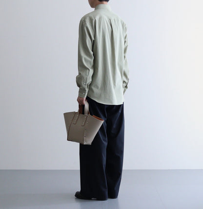 HARD TWIST COTTON SILK VIYELLA SHIRT #SAGE GREEN [A24SS02KV]