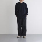 Waffle L/S Crew Neck Tee #NAVY [GU233-70135B]