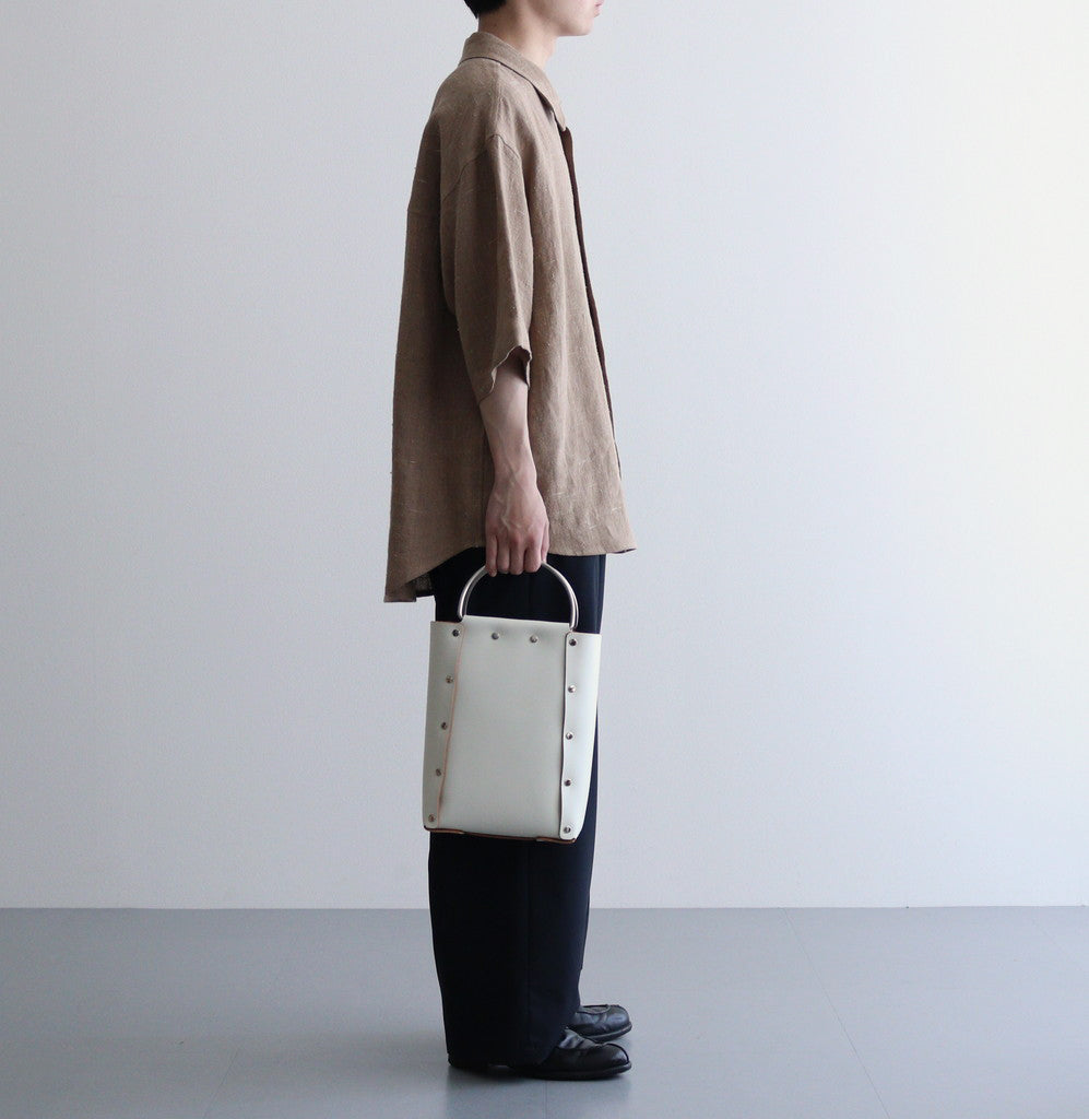 LINEN SILK TWEED HALF SLEEVED SHIRT #BROWN [A24SS01LS] – ciacura