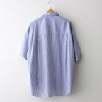 Broad S/S Oversized Regular Collar Shirt #BLUE STRIPE [GM241-50003STB]