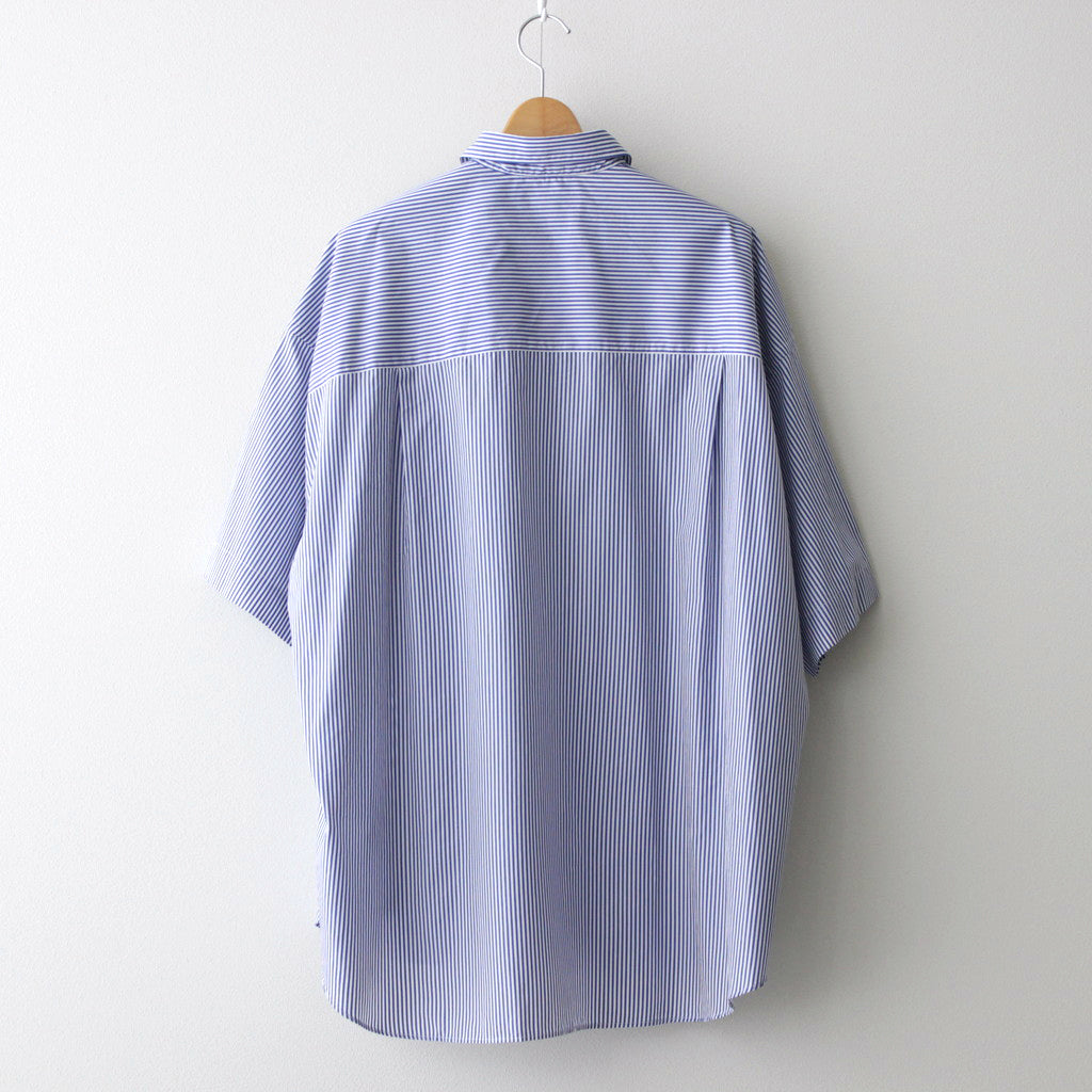 Broad S/S Oversized Regular Collar Shirt #BLUE STRIPE [GM241-50003STB]