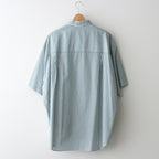 Broad S/S Oversized Regular Collar Shirt #GREEN STRIPE [GM241-50003STB]