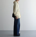 HARD TWIST POLYESTER SATIN LAMINATE ZIP BLOUSON #LIGHT BEIGE [A24SB02SL]