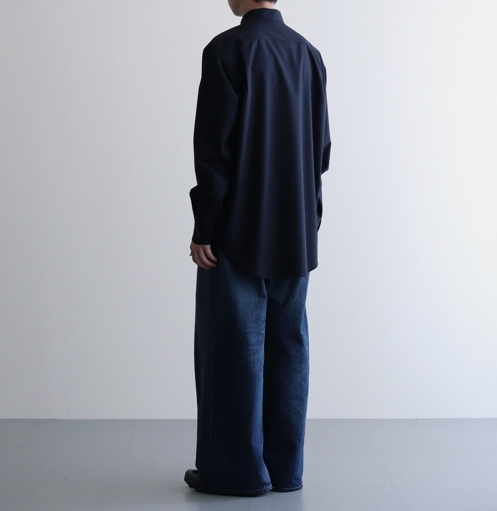 SUPER FINE TROPICAL WOOL SHIRT #DARK NAVY [A24SS03WT]