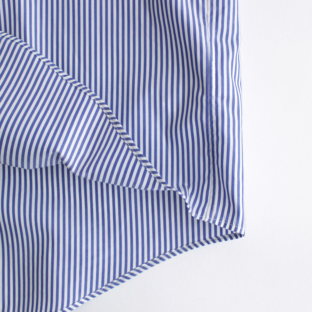 Broad S/S Oversized Regular Collar Shirt #BLUE STRIPE [GM241-50003STB]