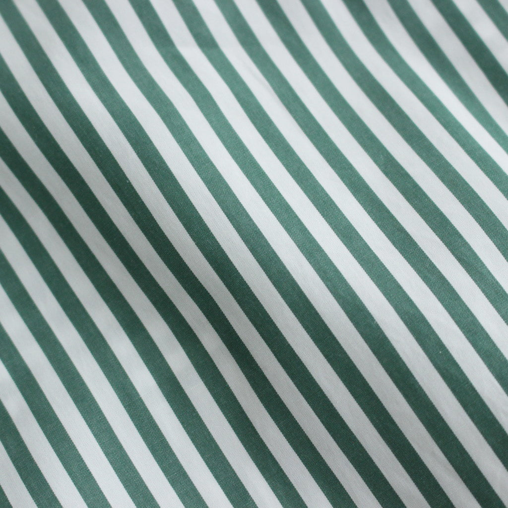 Broad S/S Oversized Regular Collar Shirt #GREEN STRIPE [GM241-50003STB]