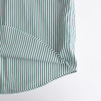 Broad S/S Oversized Regular Collar Shirt #GREEN STRIPE [GM241-50003STB]