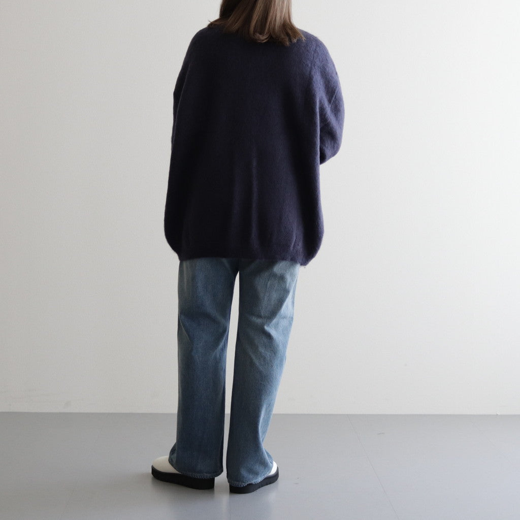SQUARE PANNEL MOHAIR CARDIGAN #DARK NAVY [YK23FW0590S]