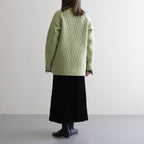 WOOL CORD RIB KNIT CARDIGAN #LIGHT GREEN [A23AC02CR]