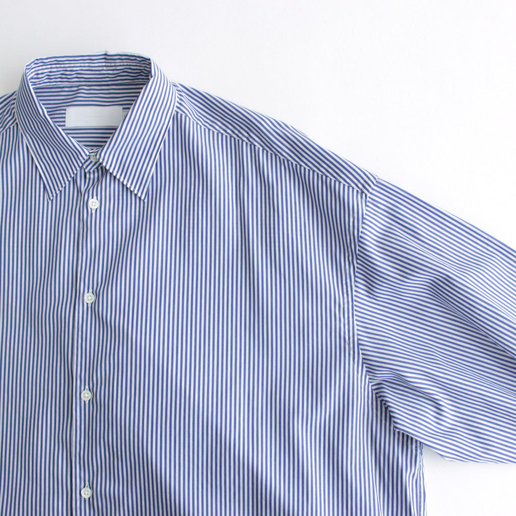 Broad L/S Oversized Regular Collar Shirt #BLUE STRIPE [GL241-50006STB]
