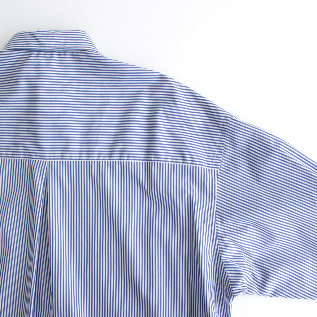 Broad L/S Oversized Regular Collar Shirt #BLUE STRIPE [GL241-50006STB]