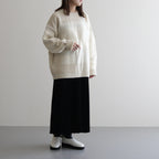 UNEVEN CREWNECK SWEATER #ECRU [YK23FW0596S]