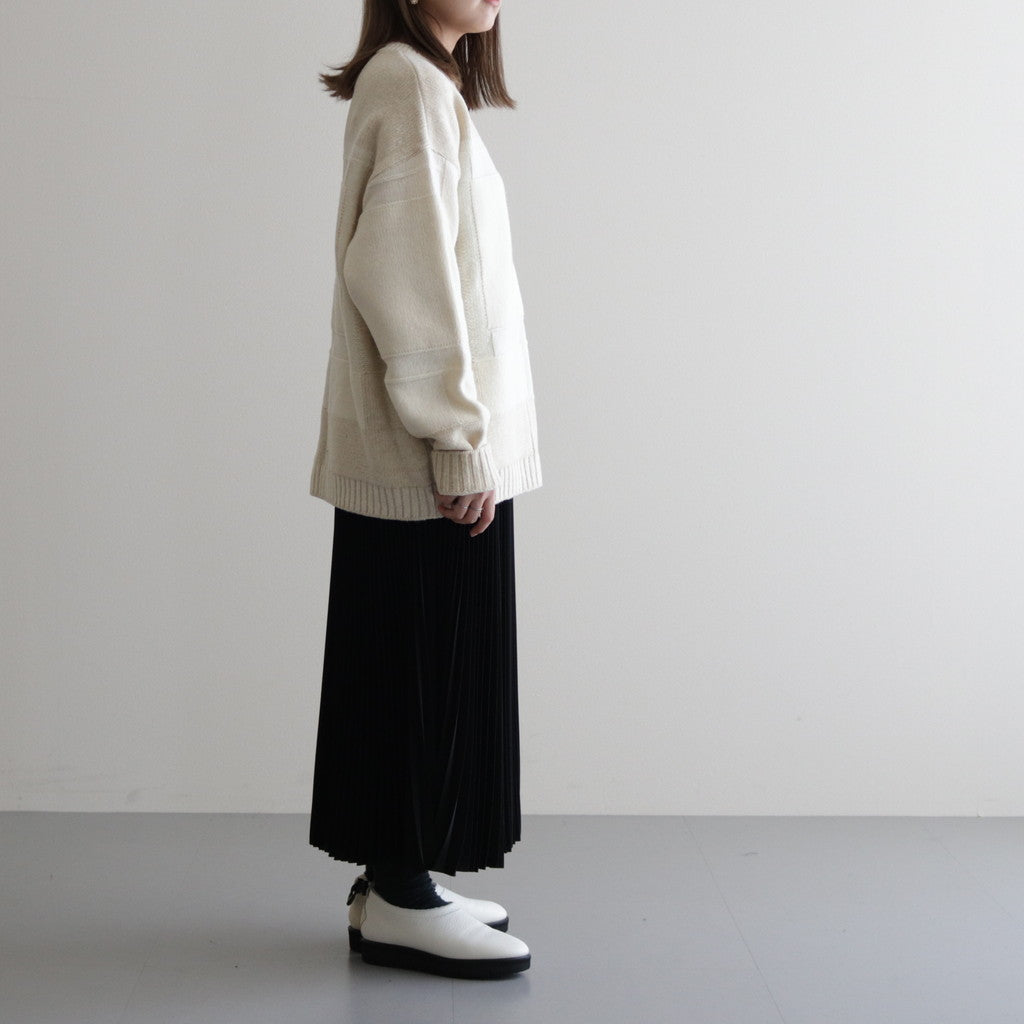 UNEVEN CREWNECK SWEATER #ECRU [YK23FW0596S]