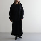 UNEVEN CREWNECK SWEATER #BLACK [YK23FW0596S]