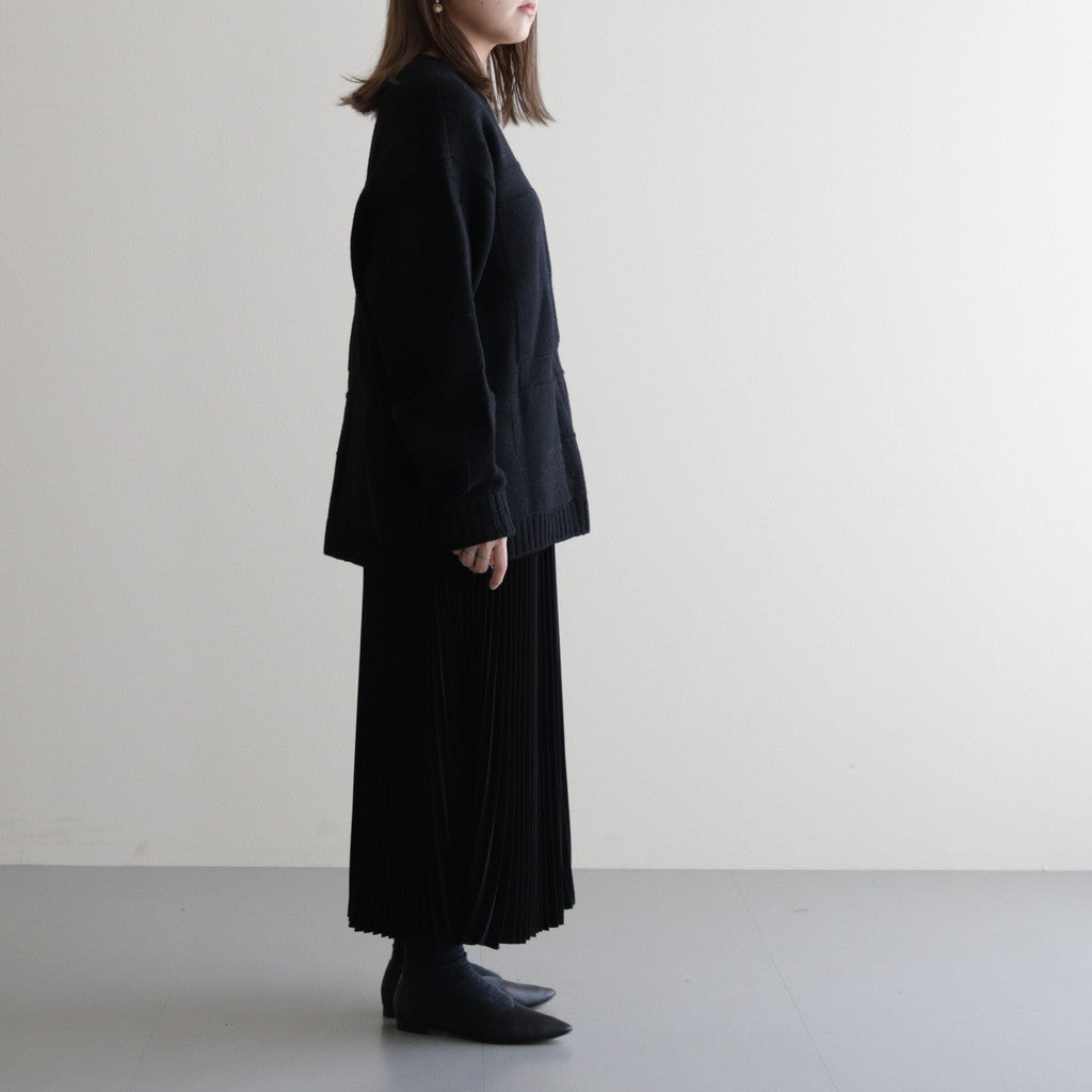 UNEVEN CREWNECK SWEATER #BLACK [YK23FW0596S]