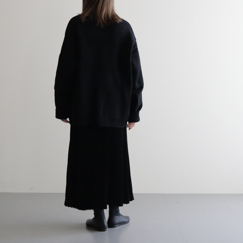 UNEVEN CREWNECK SWEATER #BLACK [YK23FW0596S]