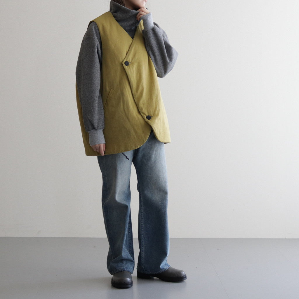 ヴィンテージNYラウンドカットパデッドベスト #Yellow Green [D223-V401]