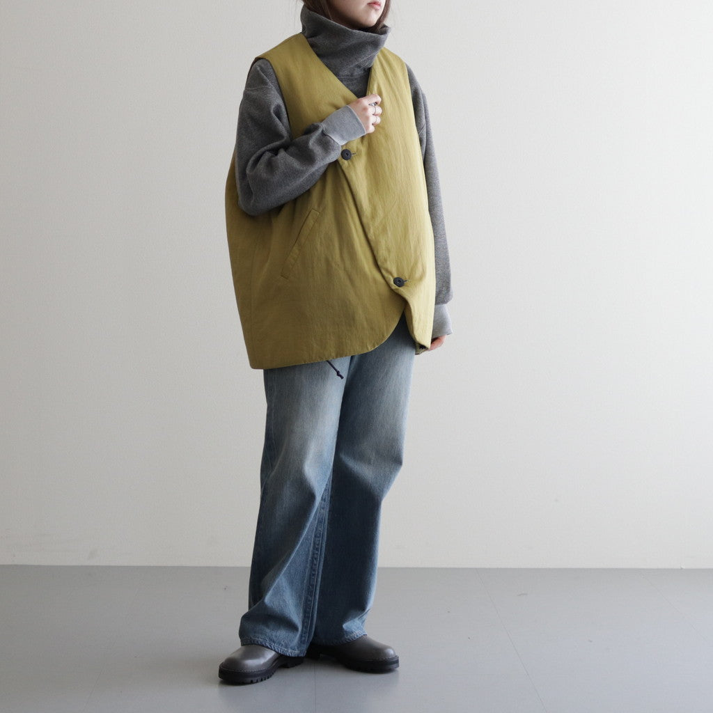 ヴィンテージNYラウンドカットパデッドベスト #Yellow Green [D223-V401]