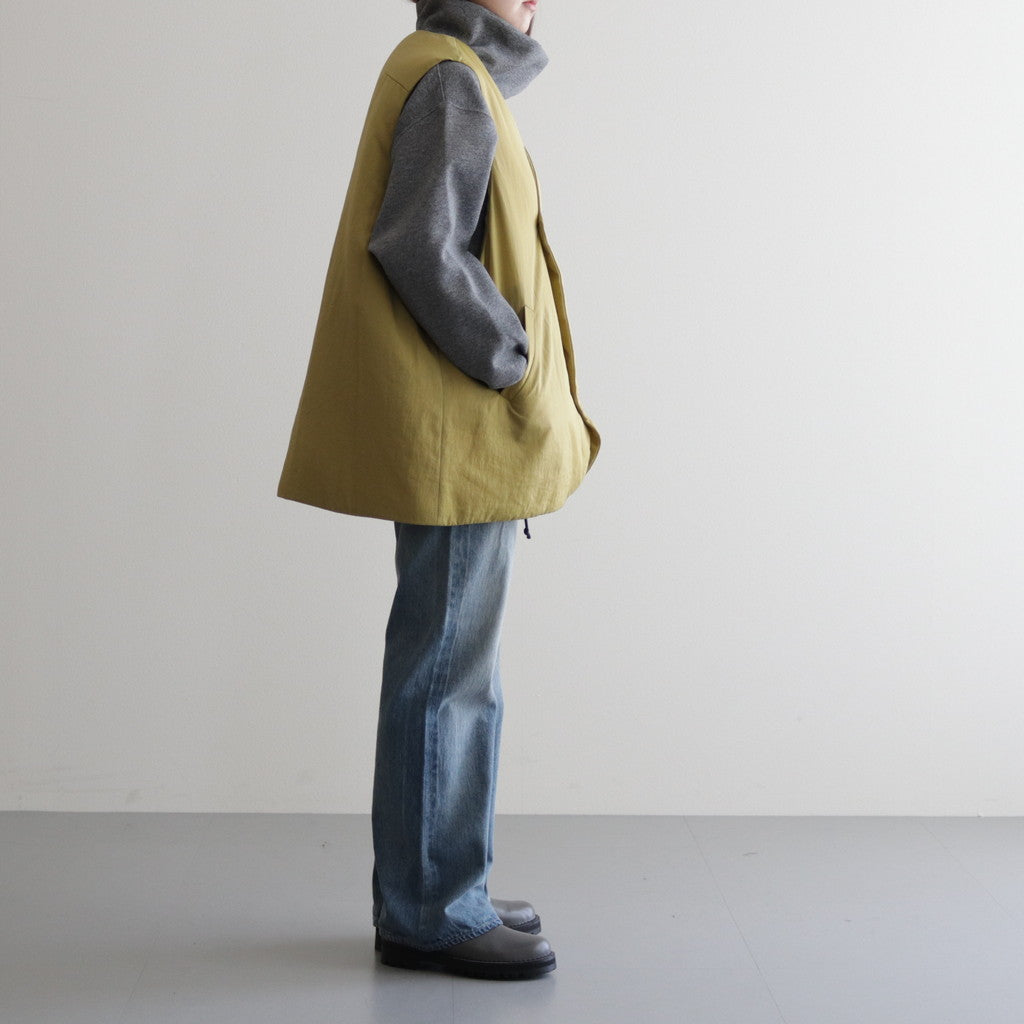 ヴィンテージNYラウンドカットパデッドベスト #Yellow Green [D223-V401]