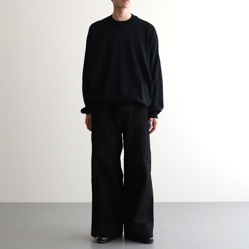 Worsted polyester jersey sweater #BLACK [HN-N001-051]