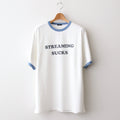RINGER T-SHIRT STREAMING SUCKS #WHITE?~BLUE [H2401-CS029-1]