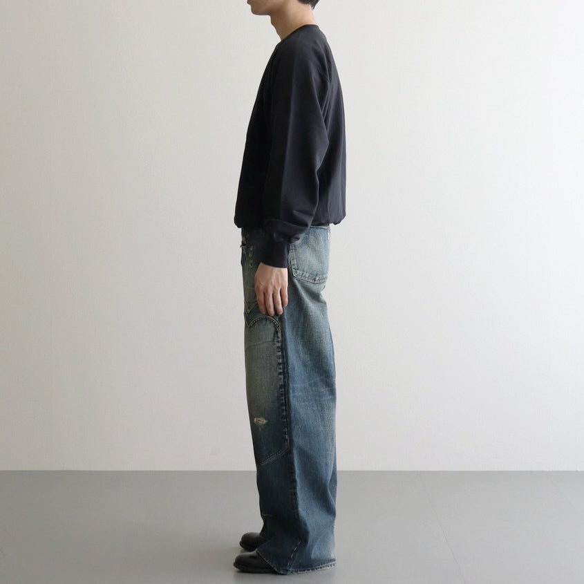 FADED MODERN WESTERN WIDE TROUSERS #FADED INDIGO [2441000411]