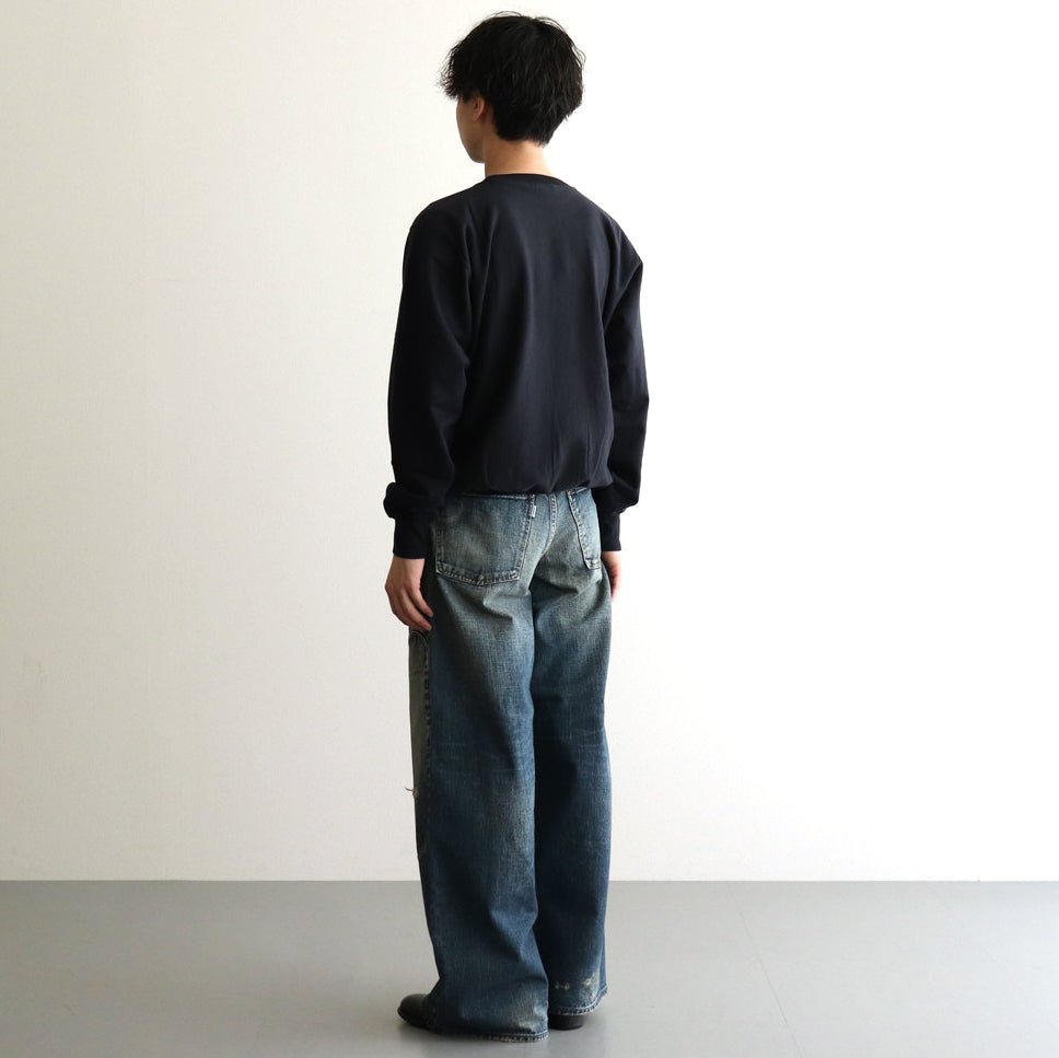 FADED MODERN WESTERN WIDE TROUSERS #FADED INDIGO [2441000411]