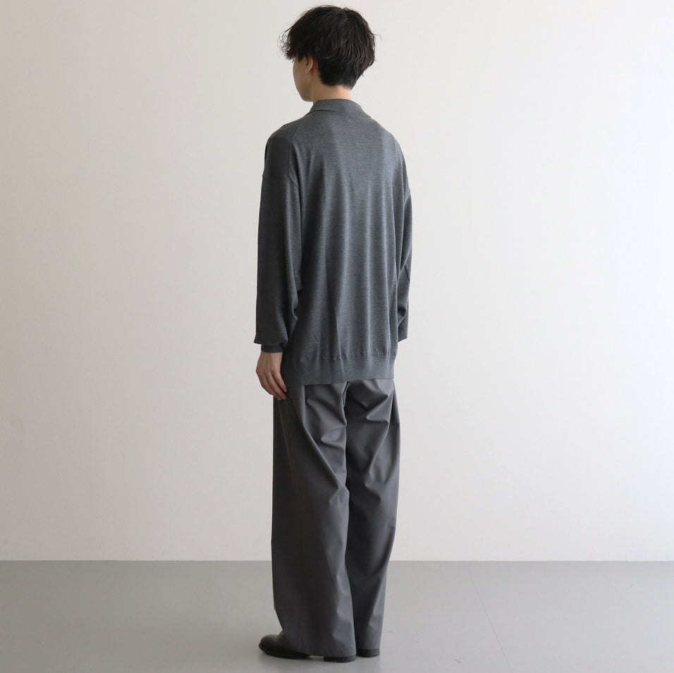 High Gauge Knit Oversized L/S Polo #GRAY [GM243-80315B]