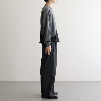 Fine Wool Tropical Easy Wide Pants #BLACK [GM243-40042]