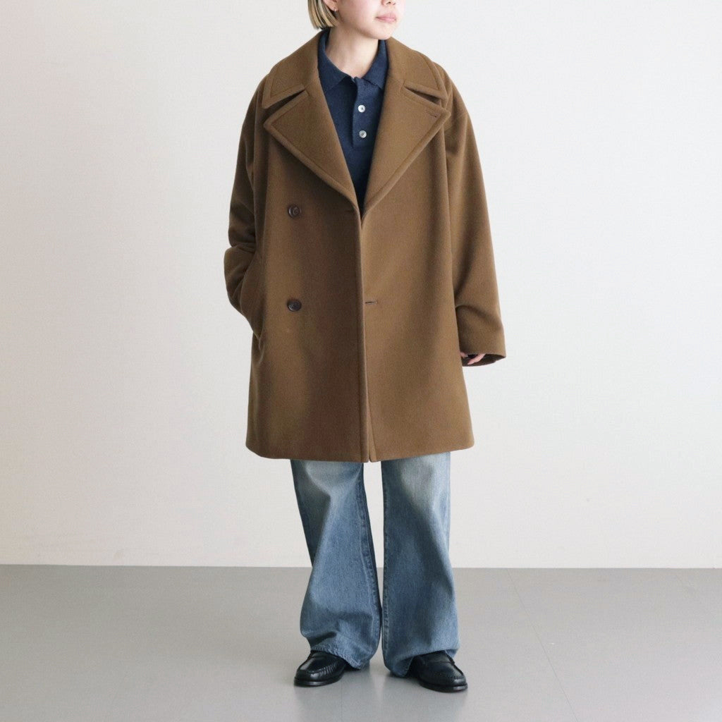 CASHMERE WOOL MOSSER HALF COAT #BROWN [A23AC04MC] – ciacura