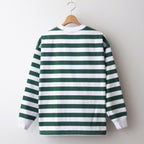 W's TECH DRAWSTRING BORDER L/S TEE #WHITE / GREEN [BE-33024L]
