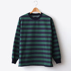 W's TECH DRAWSTRING BORDER L/S TEE #GREEN / NAVY [BE-33024L]