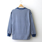 W's TECH DRAWSTRING MULTI BORDER L/S TEE #NAVY / GRAY [BE-34024L]