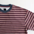 W's TECH DRAWSTRING MULTI BORDER L/S TEE #LT.NAVY / BORDEAUX [BE-34024L]