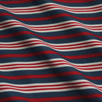 W's TECH DRAWSTRING MULTI BORDER L/S TEE #LT.NAVY / BORDEAUX [BE-34024L]