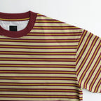 W's TECH DRAWSTRING MULTI BORDER L/S TEE #BURGUNDY / MUSTARD [BE-34024L]