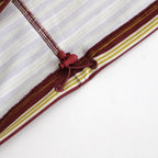 W's TECH DRAWSTRING MULTI BORDER L/S TEE #BURGUNDY / MUSTARD [BE-34024L]