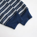 W's TECH DRAWSTRING MULTI BORDER L/S TEE #NAVY / GRAY [BE-34024L]